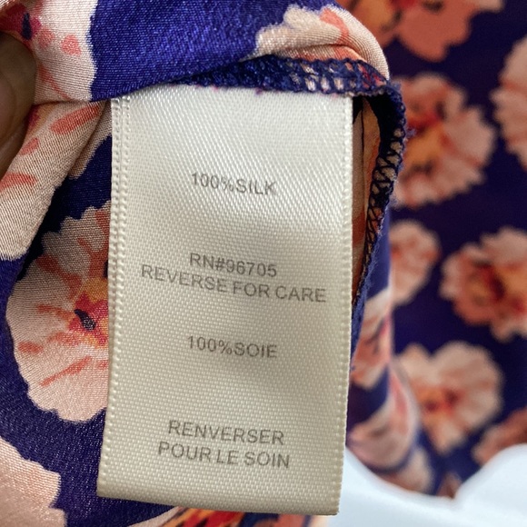 Rebecca Taylor Sleeveless Top Silk Scoop Neck Floral Size 4 - Picture 5 of 7